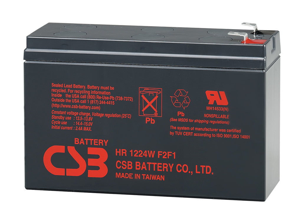 CSB 12.0V 6.4AH (24 Watts per cell) High Rate SLA Battery (HR1224WF2F1)