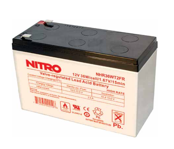 NITRO 12.0V 8.0AH (36 Watts per cell) Long Life High Rate SLA Battery (NHR36WT2FR)