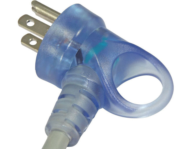13 Amp 5-15P to IEC C13 Green Dot Hospital-Grade Power Cord with Finger Grip Plug (16 AWG)