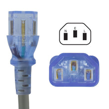 13 Amp NEMA 5-15P to IEC C13 Green Dot Hospital-Grade Power Cord (16 AWG)