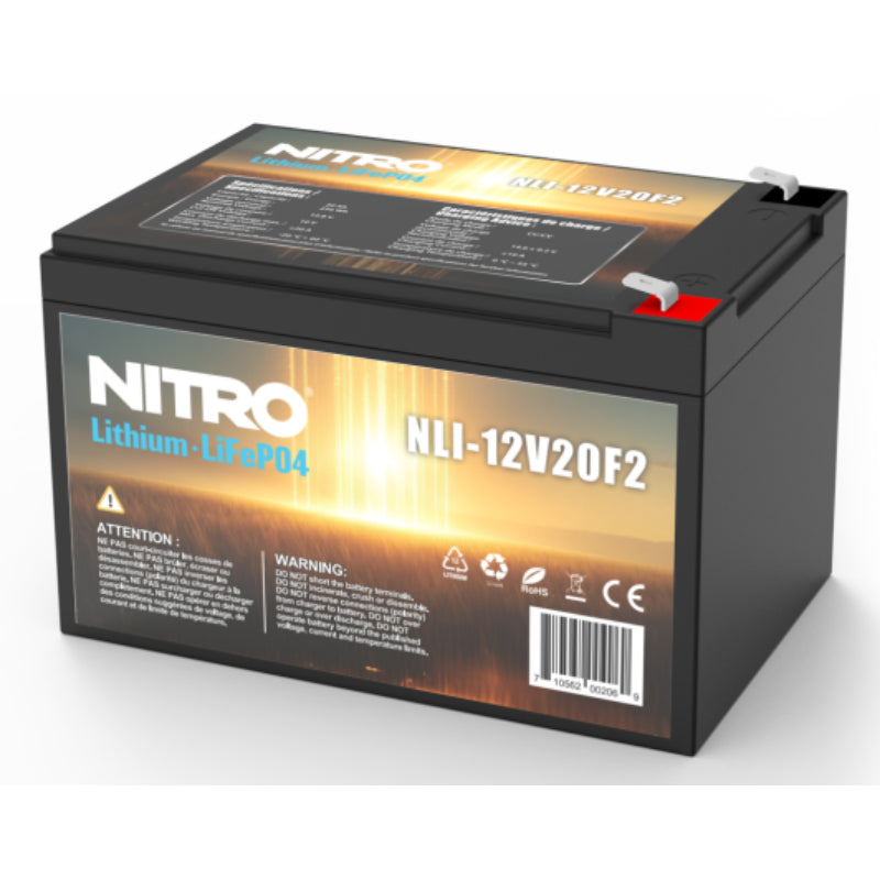 NITRO 12.8V 20.0AH 256Wh LiFePO4 Battery (NLI-12V20F2)