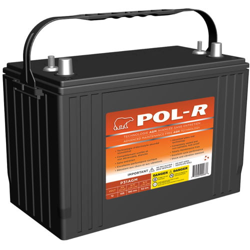 POL-R 12V 118AH Deep Cycle AGM Battery (BCI 31)