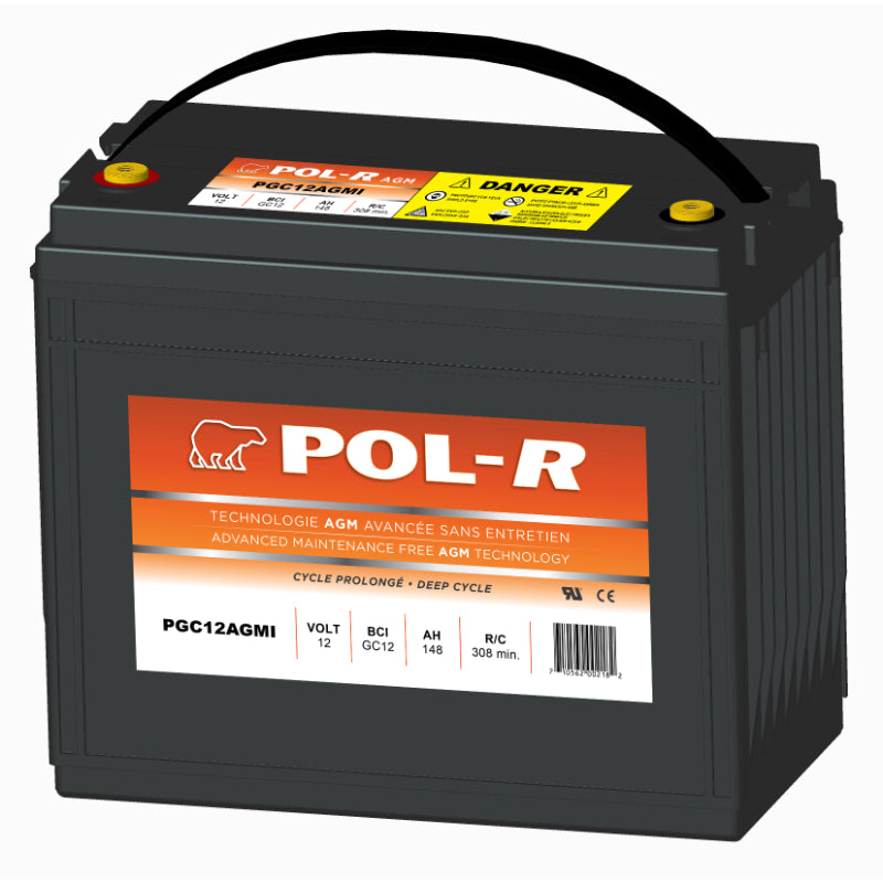 POL-R 12V 150AH Deep Cycle AGM Battery (BCI GC12)