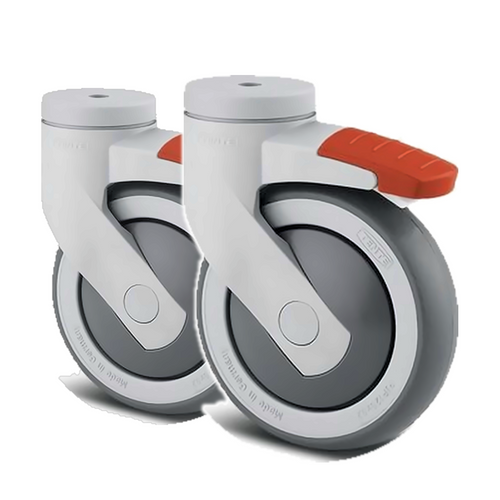 Replacement 2-Pack 125mm Locking Castor for Arjo Sara 3000 Patient Lifts (and others)