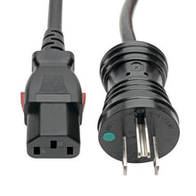 10 Amp NEMA 5-15P to Locking IEC C13 Green Dot Hospital-Grade Power Cord (18 AWG) - TrippLite Series